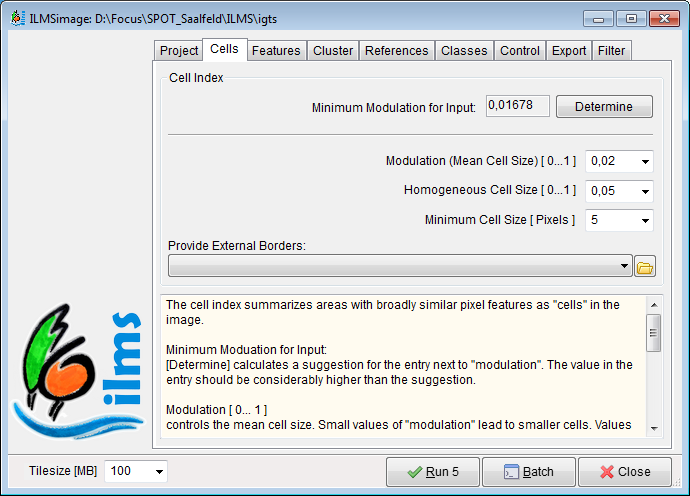 Painel ILMSimage Criação de células