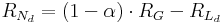  R_{N_d} = (1- \alpha) \cdot R_G - R_{L_d} 
