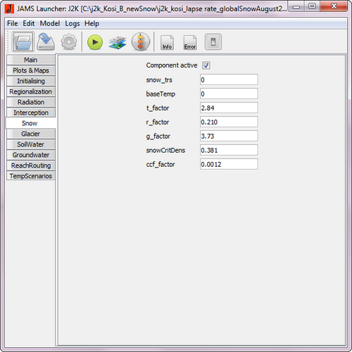 neve módulo parâmetros