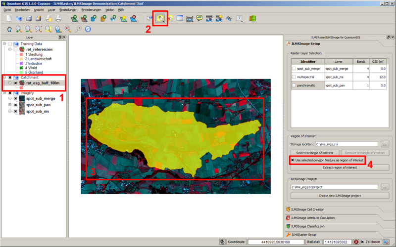 Vorgehen zur Auswahl eines Polygons als Teiluntersuchungsgebiet